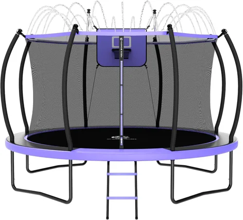 Miniatura 12 de ACWARMHOME Trampoline Outdoor 16FT 15FT 14FT 12FT 10FT 8FT with Enclosure, Non-Slip Ladder & Anti-Rust Coated Frame, Backyard Large Recreational