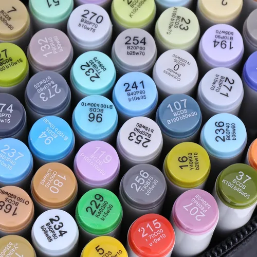 Miniatura 8 de Marcador de alcohol, 24 marcadores de dibujo artístico, juego de bolígrafos para artistas, proveedor de trabajo necesario para artistas, doble