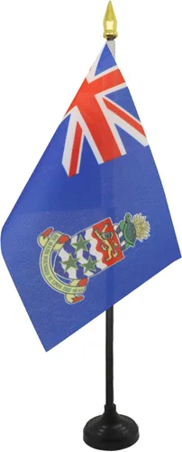 Miniatura 50 de Venezuela Old 7 estrellas con brazos Bandera de mesa 4'' x 6'' - Antigua bandera venezolana de escritorio 5.9 x 3.9 in - tapa de lanza dorada - AZ