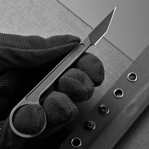 Miniatura 6 de CCanku C1104 - Cuchillo de hoja fija D2 con mango de acero inoxidable para caza, herramienta EDC, supervivencia, campamento al aire libre con funda