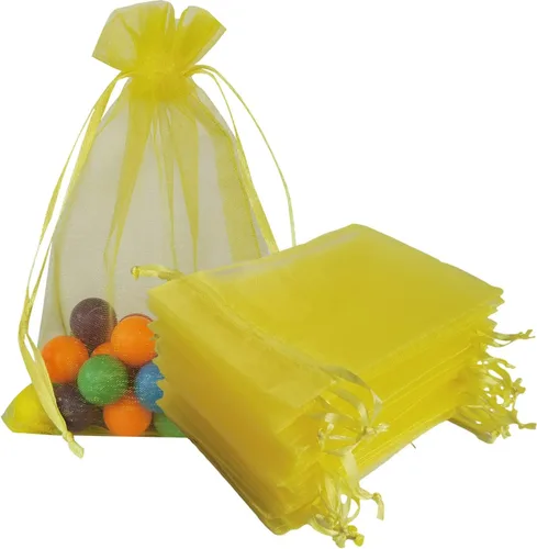 Miniatura 18 de Bolsas de Regalo de Organza 100 Piezas con Cordón 4x6 pulgadas Azul Marino para Baby Shower, Cumpleaños de Niña, Recuerdos de Fiesta, Boda
