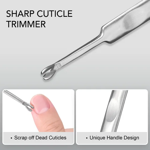 Miniatura 5 de GAOY Kit de removedor de cutículas 3 en 1, cortador profesional de cutículas, empujador y pinzas afiladas, herramientas de manicura de acero