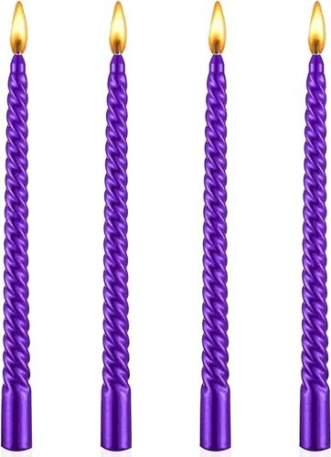 Miniatura 15 de Kandelo - Velas espiraladas cónicas de 8 pulgadas, 4 unidades, 5 horas, sin humo, vela larga, candelabros altos, para el hogar, cena, fiesta, boda