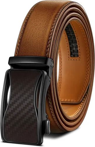 Miniatura 29 de BULLIANT - Cinturón de trinquete para hombre, cinturón de cuero deslizante ajustable para regalo, para vestido casual de hombre, 1 3/8