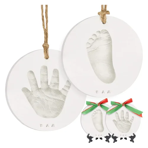 Miniatura 12 de Kit de huellas de manos y pies para bebé Niñas, Niños - Kit personalizado de adornos de Navidad de la primera Navidad del bebé, regalos de Navidad
