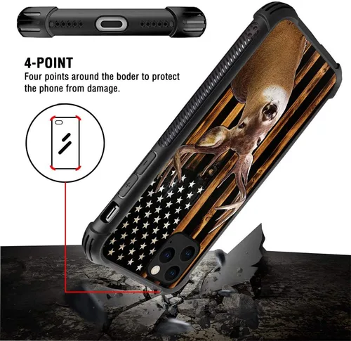 Miniatura 4 de Funda compatible con iPhone 13 Mini, fundas para mujeres y niñas, diseño de bandera de venado y cola blanca Bandera de ciervo de cola blanca