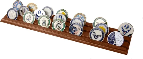 Miniatura 3 de DECOMIL, exhibidor con ranuras para monedas militares (castaño)