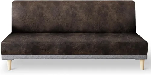 Miniatura 51 de molasofa - Funda elástica para futón de aspecto de cuero, cubierta para sofá sin brazos, protector de muebles con parte inferior elástica, funda