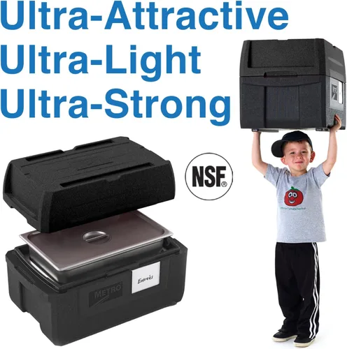 Miniatura 2 de Metro Mightylite ML180XL Transportador de Alimentos Aislado de Carga Superior - Transportador de Bandejas Multipropósito de Grado Profesional, Negro