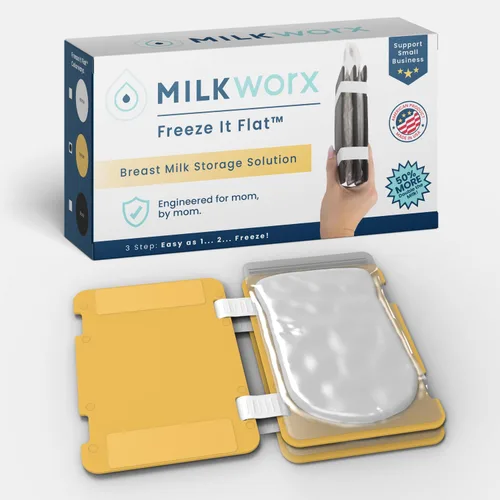 Miniatura 14 de Freeze It - Sistema de almacenamiento de leche materna plano, organizador que ahorra espacio para bolsas de almacenamiento de leche materna, Negro