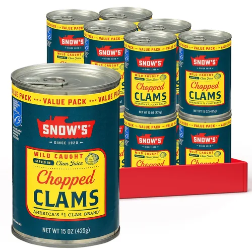 Miniatura 9 de Snow's Wild Clams enlatadas, 6.5 onzas (paquete de 12) – 0.18 oz de proteína, sin gluten, 99% libre de grasa – para recetas
