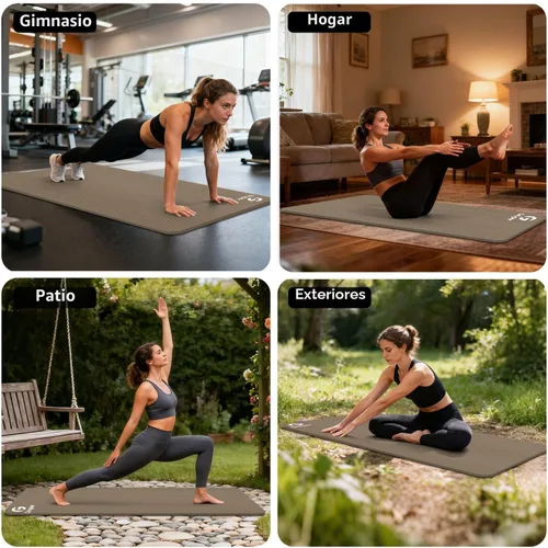 Miniatura 7 de Gruper Esterilla de yoga antideslizante NBR extra gruesa, 72 pulgadas de largo x 32 pulgadas/24 pulgadas de ancho x 0.6 pulgadas de grosor