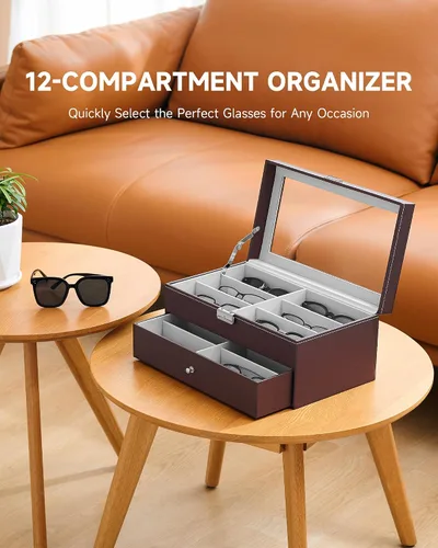 Miniatura 26 de Caja para anteojos de Co-z, organizador de anteojos, caja de almacenamiento con visualización