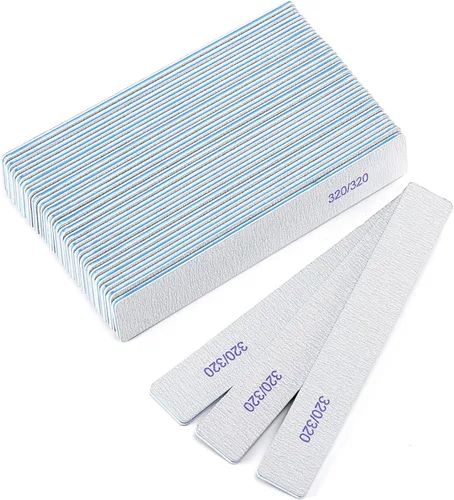 Miniatura 16 de 10 unidades de limas de uñas de grano 80/80 rectangulares para uñas acrílicas, limas de pulido reutilizables de doble cara, tableros de lima de uñas
