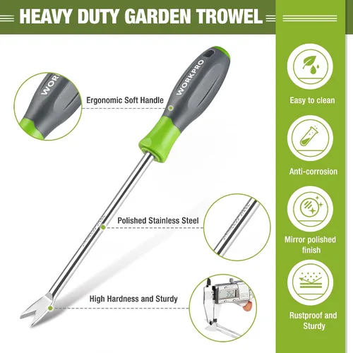 Miniatura 3 de WORKPRO Herramienta extractor de desbrozadora de diente de león de 11.5 pulgadas con mango suave, herramienta de eliminación de malezas de jardín