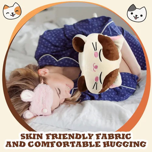 Miniatura 5 de Jexine 2 almohadas de felpa de gatito de 23.6 pulgadas, almohada de peluche grande para niñas, suave y lindo animal de peluche para niños, regalos