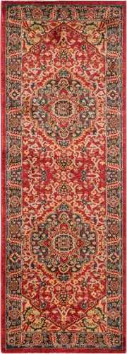 Miniatura 2 de SAFAVIEH Mahal Collection - Alfombra de pasillo, 2 pies 2 pulgadas x 6 pies, azul marino y rojo, diseño oriental tradicional, no desprende pelusa
