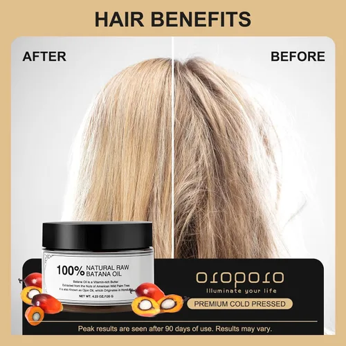 Miniatura 3 de Aceite de batana para el crecimiento del cabello – Dr Sebi 100% crudo y orgánico – Mascarilla de Batana prensada en frío y pura sin refinar
