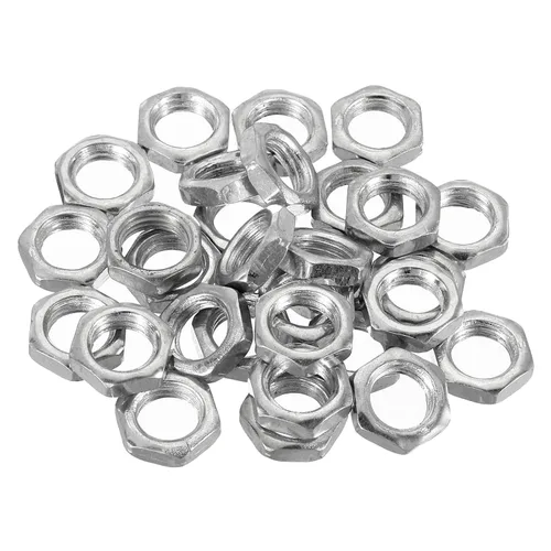 Miniatura 5 de PATIKIL Tuercas hexagonales de acero M10 x 1.0, paquete de 30 tuercas metálicas chapadas en zinc, tornillos de tuerca de 0.197 in de altura
