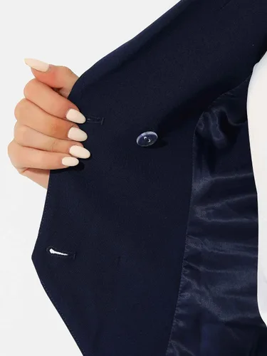 Miniatura 5 de Allegra K Chaleco de traje para mujer, chaleco elegante con solapa de negocios con doble botonadura