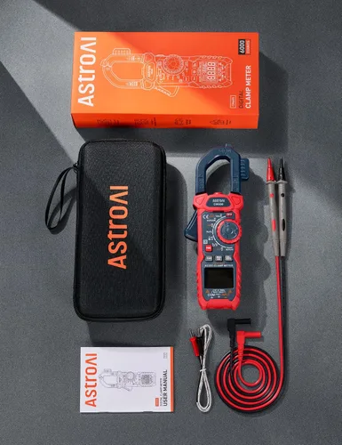 Miniatura 9 de AstroAI Multímetro de Pinza Digital 2000 Cuentas Probador de Voltaje y Amperaje con Rango Automático con Voltaje CA/CC, Corriente CA, Resistencia