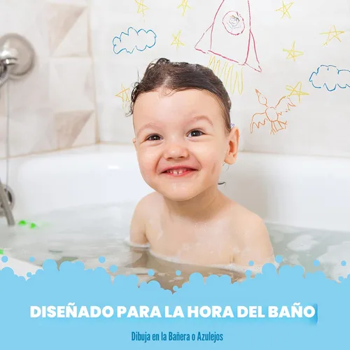 Miniatura 2 de Tub Works® Smooth™ - Crayones de baño de juguete de baño, paquete de 12 Crayones de baño no tóxicos y lavables para niños pequeños y niños