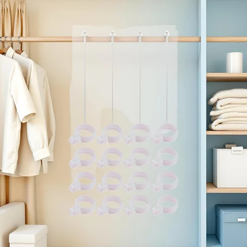 Miniatura 2 de 50 ganchos de plástico blanco a prueba de viento para colgar ropa, gancho con hebilla, ganchos para colgar la ropa, herramienta para colgar barra