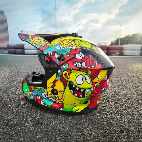 Miniatura 4 de VCOROS - Casco para niños y jóvenes, bicicleta de tierra, motocross, calle, todoterreno, BMX, MX, cuatrimoto, bicicleta de tierra, motocicleta