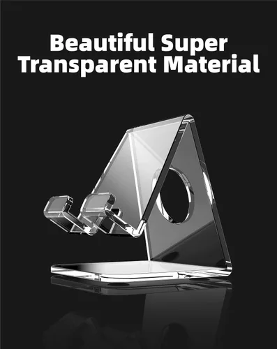 Miniatura 8 de Soporte acrílico para teléfono celular, soporte de teléfono transparente para escritorio de oficina, tocador, cocina, mesita de noche, compatible