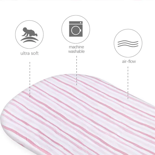 Miniatura 3 de Sábanas ajustadas de moisés compatibles con el moisés Fisher-Price Soothing Motions/Luminate y el moisés portátil Chicco LullaGo Anywhere, paquete