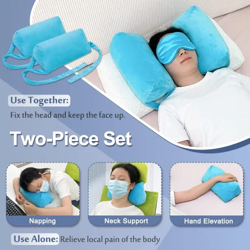 Miniatura 6 de AOSSA Almohada estabilizadora de cuello para dormir – Cuña triangular boca arriba para posicionamiento de cabeza y cuello, recuperación poscirugía