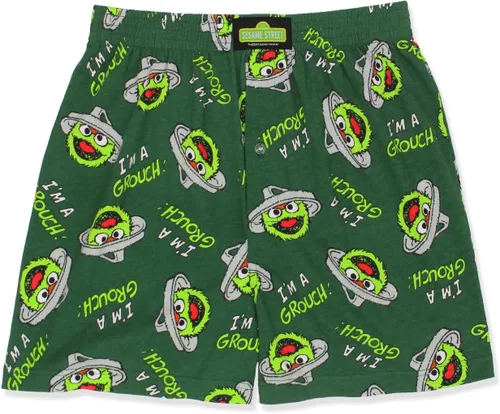 Sesame Street Pantalones cortos tipo bóxer con botones para hombre
