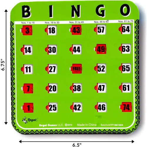 Miniatura 5 de Regal Bingo - Tarjetas de bingo a granel con ventanas deslizantes – Tarjetas de juego de bingo reutilizables con impresión grande para adultos