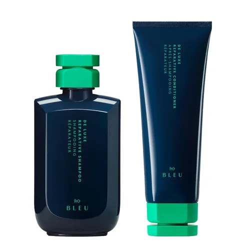R+Co BLEU De Luxe - Juego de champú y acondicionador reparador, hidrata, fortalece y repara el cabello grueso, frágil y dañado, sella cutículas y