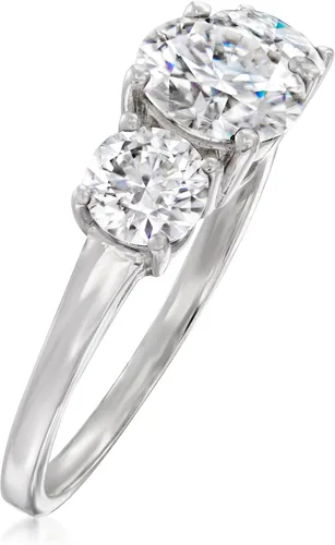 Miniatura 3 de Ross-Simons Anillo de 3 piedras de moissanita de 2,25 qt t t en plata de ley