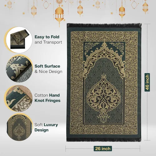 Miniatura 2 de Alfombra de oración musulmana con cuentas de oración islámica, tapete de oración de viaje, regalos islámicos para mujeres, oración portátil, islam
