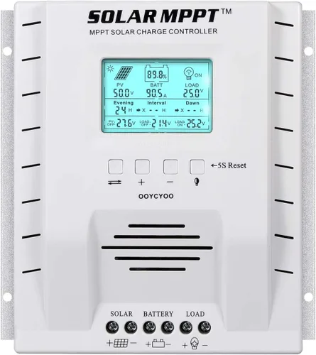 Miniatura 8 de MPPT Controlador de carga de 60 amperios, 12 V/24 V, regulador de carga de panel solar de 60 A con pantalla LCD de luz negra, máximo 100 V para gel