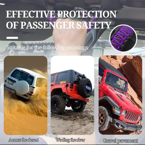 Miniatura 5 de 4x asas de agarre de barra enrollable para Jeep Wrangler YJ TJ JK JKU JL JLU Sports Sahara Freedom Rubicon Unlimited X Gladiator JT 1955-2022 UTV