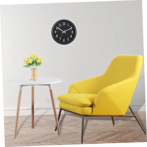 Miniatura 7 de Amosfun Reloj de pared silencioso redondo de 10 pulgadas con pilas Reloj de cuarzo para sala de estar dormitorio Negro