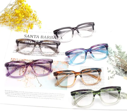 Miniatura 7 de Paquete de 6 lentes de lectura de moda para mujeres y hombres, bloqueo de luz azul, lectores cuadrados de gran tamaño con bisagra de resorte Paquete
