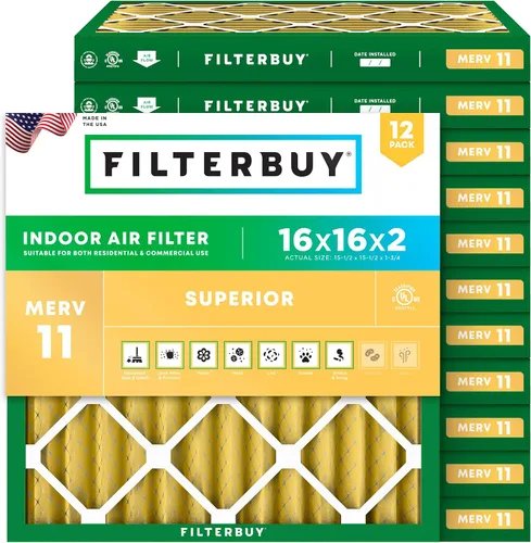 Miniatura 40 de Filterbuy Filtro de aire MERV 11 de 14 x 24 x 1 superior, defensa de mascotas y alergias (paquete de 12), filtros electrostáticos plisados