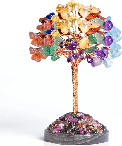 Miniatura 8 de Árbol de la vida de cristal de amatista, decoraciones de árbol del dinero, cristales y piedras curativas, piedras preciosas de energía positiva