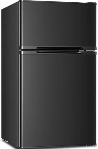 Miniatura 10 de Antarctic Star Mini refrigerador con congelador, refrigerador compacto de doble puerta, termostato ajustable, refrigerador pequeño para dormitorio