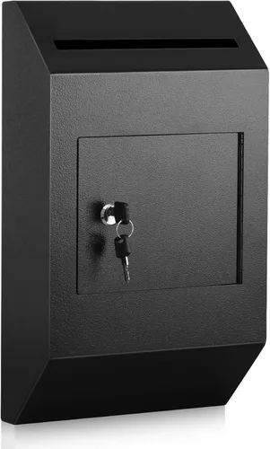 Miniatura 11 de xydled Buzón de correo resistente con cerradura de llave, 15''x12''x6'', buzón de metal con cerradura montado en la puerta, caja de depósito