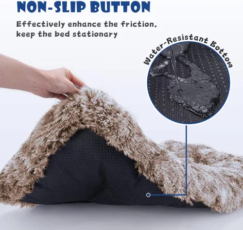 Miniatura 5 de Cama para Perros Almohadilla de Jaula Cojín de Felpa Suave Cama de Jaula para Perros Medianos y Gatos Lavable Antideslizante Alfombrillas de Jaula