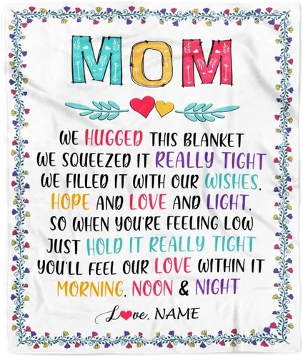 Miniatura 34 de Manta personalizada con texto en inglés «To My Mom from Daughter Wolf I Am Because You are Mom», para cumpleaños, día de la madre, Navidad, manta