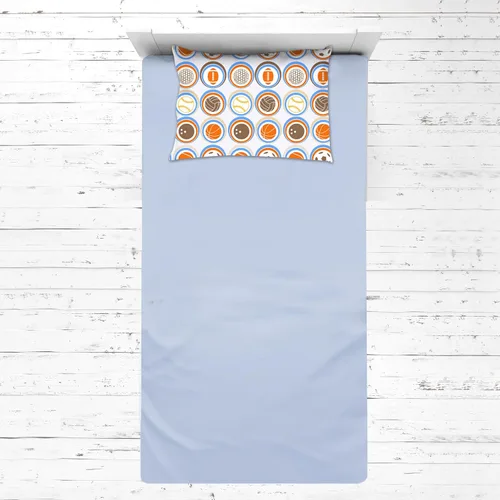 Miniatura 3 de Bacati - El juego de sábanas Mod Sports Blue de 3 piezas incluye sábana bajera, sábana encimera y funda de almohada para cama infantil estándar