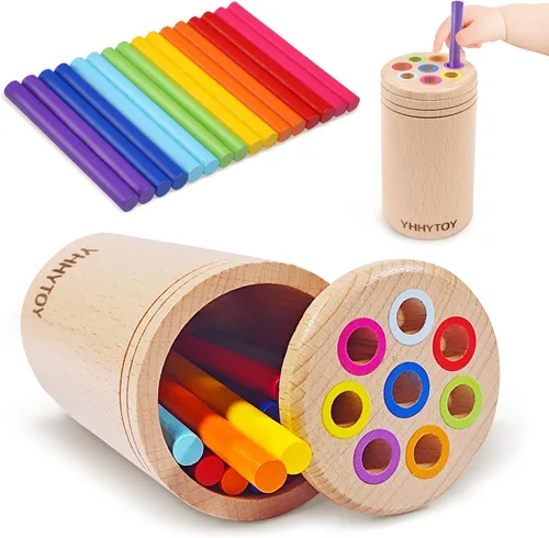 YHHYTOY Juguetes Montessori para niños de 1+ año, juguete de clasificación de colores para niños pequeños de 18 meses, actividades de aprendizaje