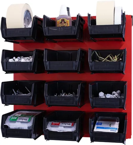 Miniatura 4 de OmniWall Sistema de almacenamiento de contenedores: sistema de organización de herramientas de garaje de metal montado en la pared de 16 x 16 Blanco