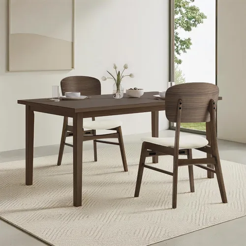 Miniatura 24 de KISLOT Rattan Dining Chairs Set of 4, Upholstered Modern Dining Room Chairs, Mid Century Oak Wood Kitchen Chairs with Rattan Backrest for Farmhouse